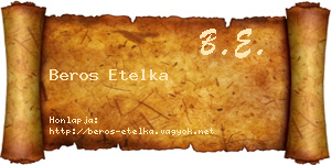 Beros Etelka névjegykártya